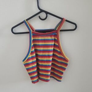 SHEIN Multicolor Striped Crop Top